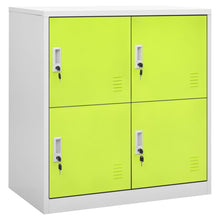 Lockerkasten 90X45X9,5 Cm Staal Lichtgrijs En Groen 1 2 Met 4 lockers