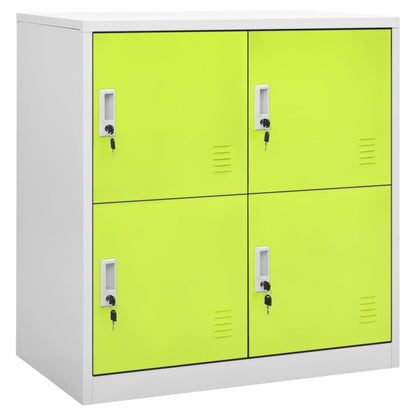 Lockerkasten 90X45X9,5 Cm Staal Lichtgrijs En Groen 1 2 Met 4 lockers