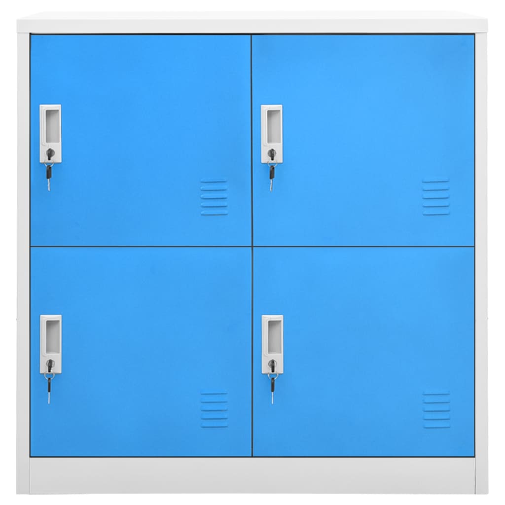 Lockerkasten 90X4X92, Cm Staal Lichtgrijs En Blauw 1 5 Met 4 lockers