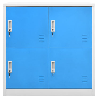 Lockerkasten 90X4X92, Cm Staal Lichtgrijs En Blauw 1 5 Met 4 lockers
