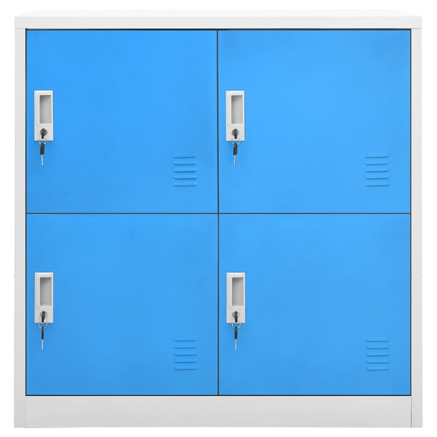 Lockerkasten 90X4X92, Cm Staal Lichtgrijs En Blauw 1 5 Met 4 lockers