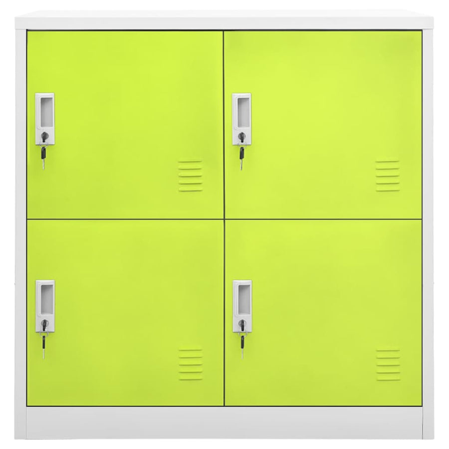 Lockerkasten 90X4X92, Cm Staal Lichtgrijs En Groen 1 5 Met 4 lockers