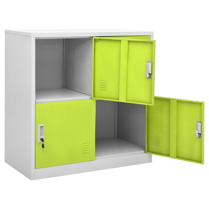 Lockerkasten 90X4X92, Cm Staal Lichtgrijs En Groen 1 5 Met 4 lockers