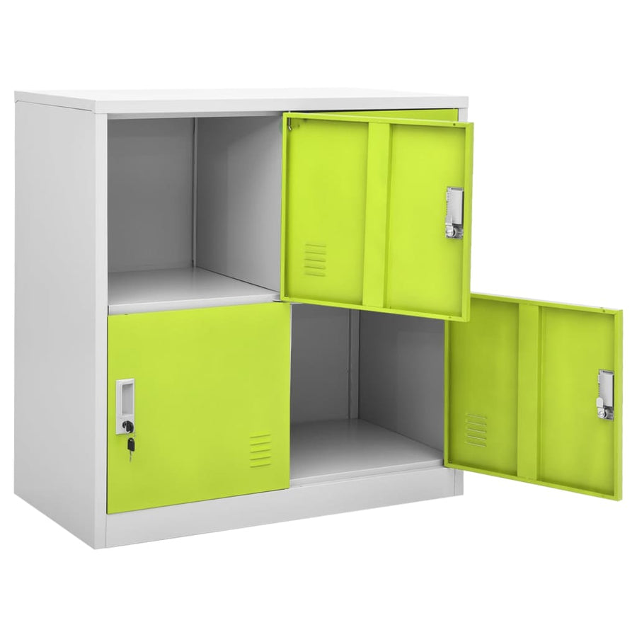 Lockerkasten 90X4X92, Cm Staal Lichtgrijs En Groen 1 5 Met 4 lockers