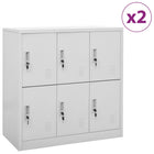 Lockerkasten 90X45X9,5 Cm Staal Lichtgrijs 1 2 Met 6 lockers