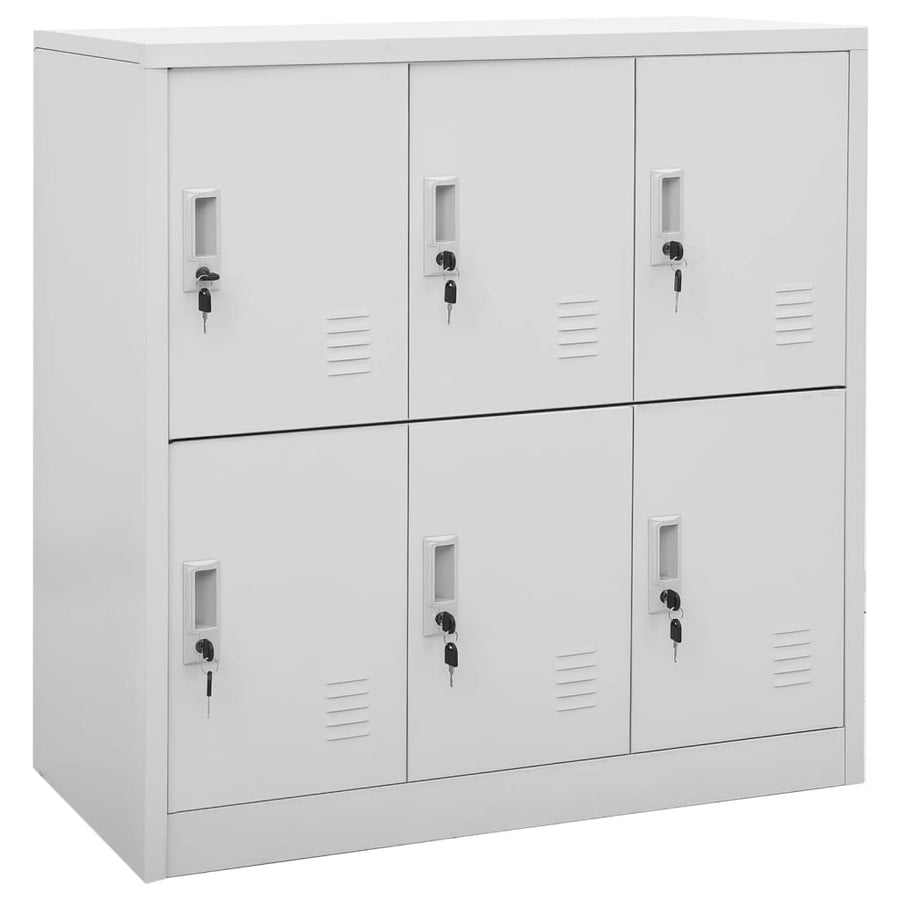 Lockerkasten 90X45X9,5 Cm Staal Lichtgrijs 1 2 Met 6 lockers