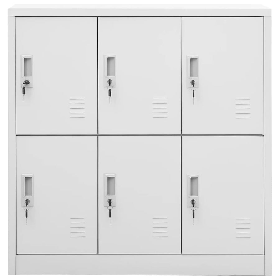 Lockerkasten 90X45X9,5 Cm Staal Lichtgrijs 1 2 Met 6 lockers