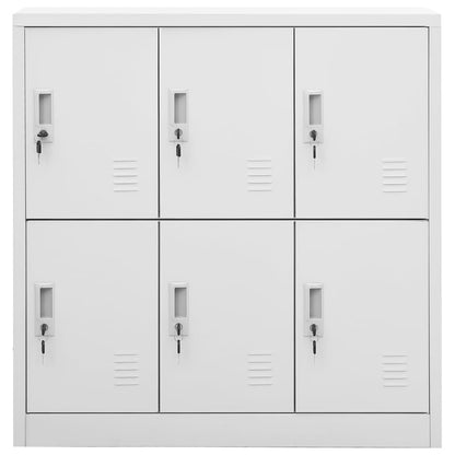 Lockerkasten 90X4X92, Cm Staal Lichtgrijs 1 5 Met 6 lockers
