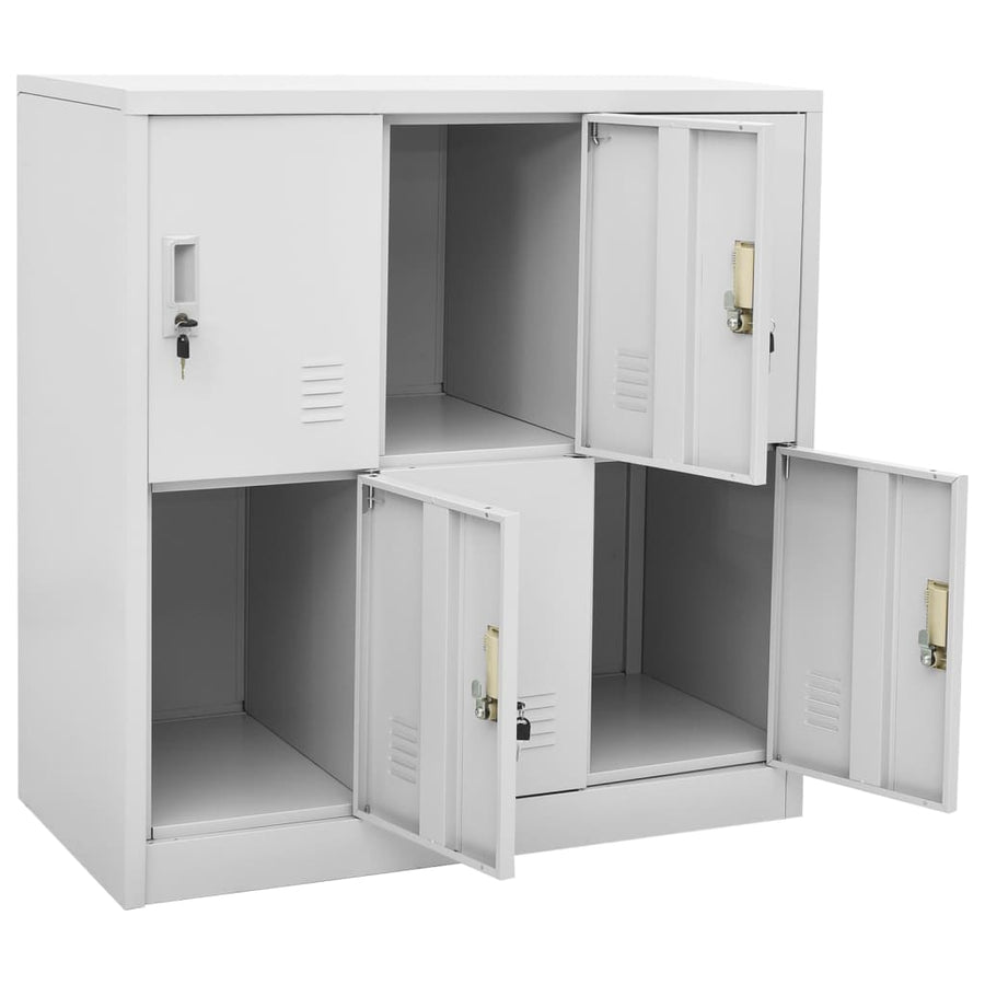 Lockerkasten 90X4X92, Cm Staal Lichtgrijs 1 5 Met 6 lockers