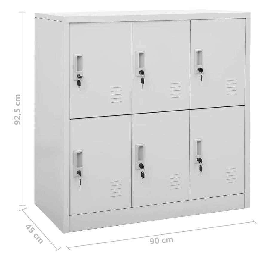 Lockerkasten 90X4X92, Cm Staal Lichtgrijs 1 5 Met 6 lockers