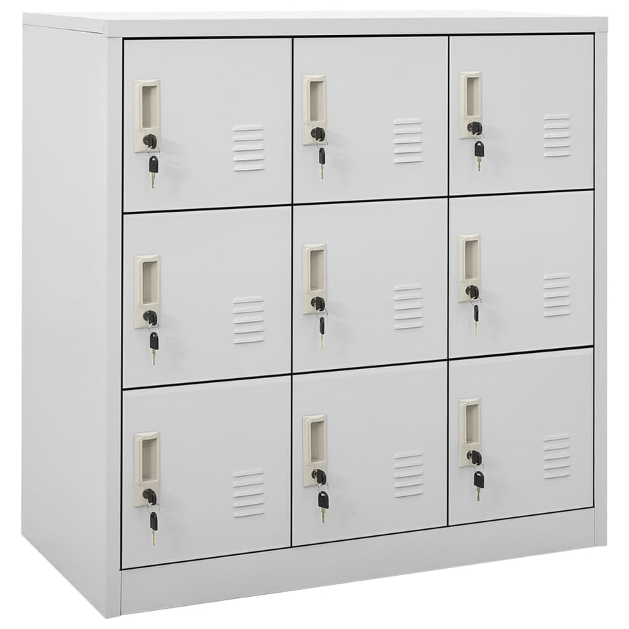 Lockerkasten 90X45X9,5 Cm Staal Lichtgrijs 1 2 Met 9 lockers