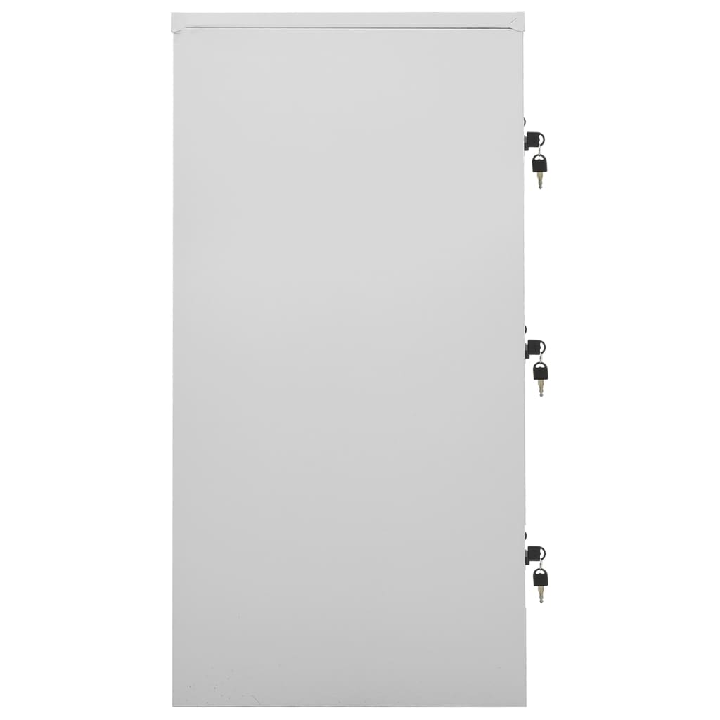 Lockerkasten 90X45X9,5 Cm Staal Lichtgrijs En Blauw 1 2 Met 9 lockers
