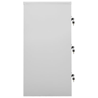 Lockerkasten 90X45X9,5 Cm Staal Lichtgrijs En Rood 1 2 Met 9 lockers