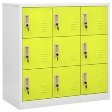 Lockerkasten 90X45X9,5 Cm Staal Lichtgrijs En Groen 1 2 Met 9 lockers