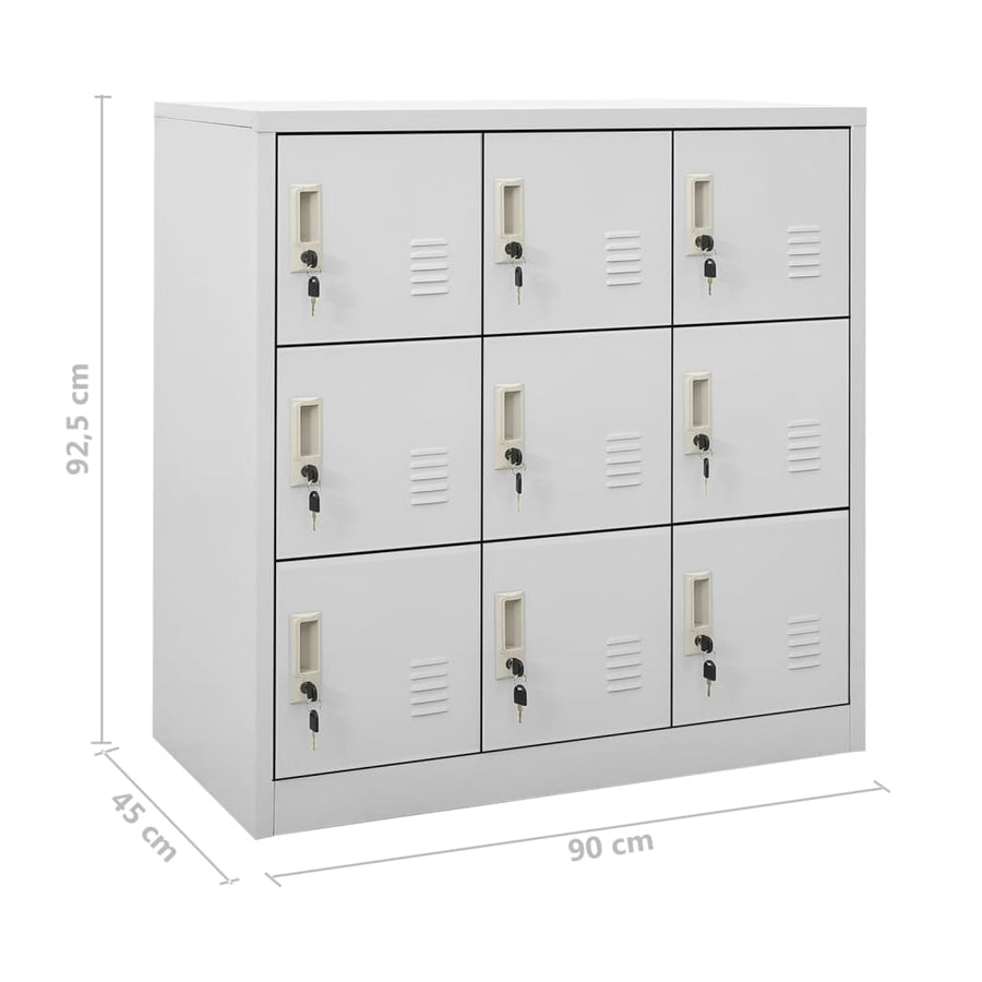 Lockerkasten 90X4X92, Cm Staal Lichtgrijs 1 5 Met 9 lockers