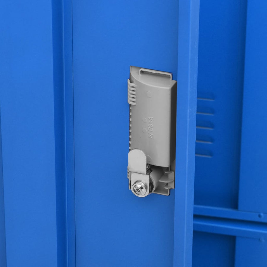 Lockerkasten 90X4X92, Cm Staal Lichtgrijs En Blauw 1 5 Met 9 lockers