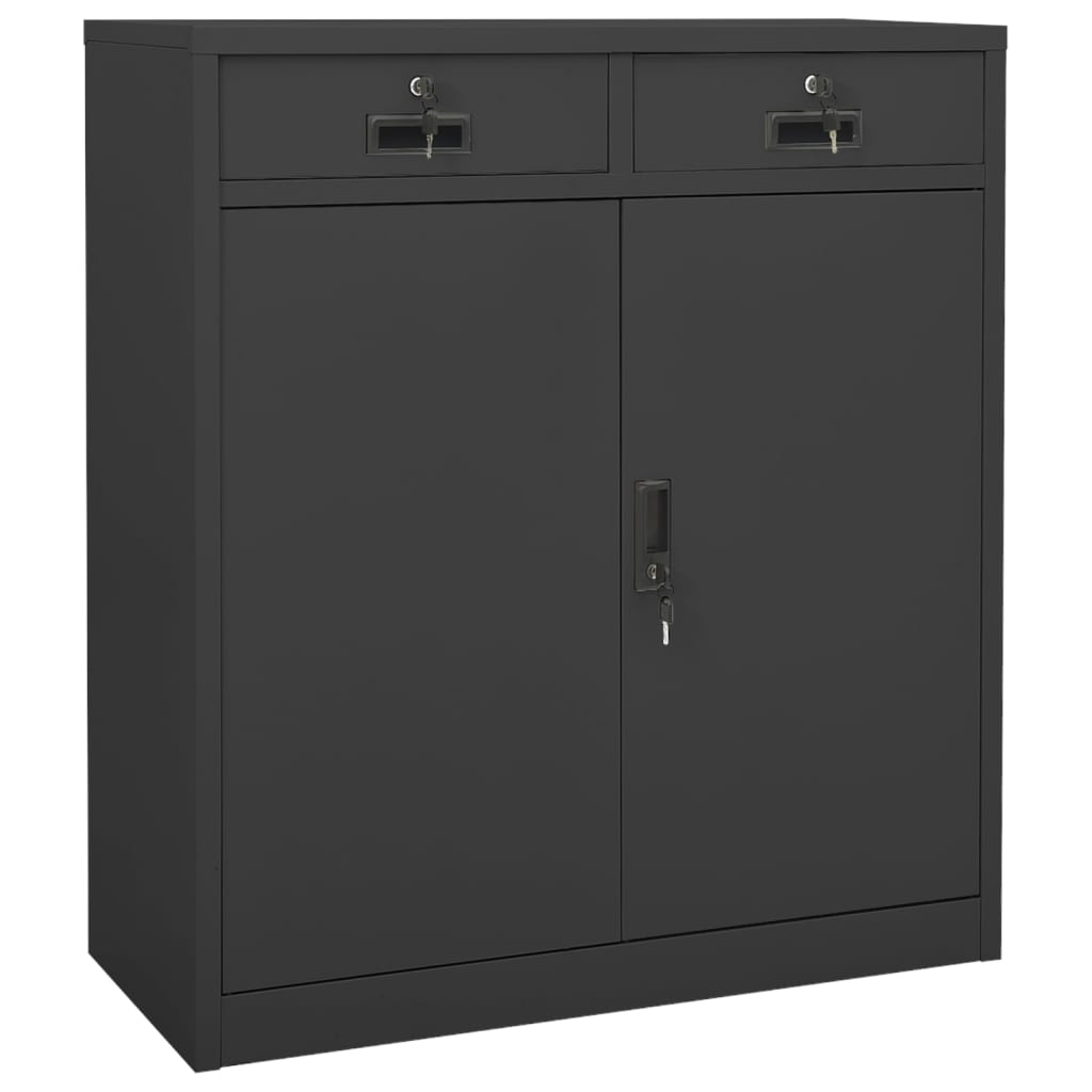 Kantoorkast 90X40X25 Cm Staal Kleurig Antraciet Met plantenbak