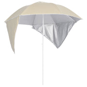 Strandparasol 215 cm zijwanden zandkleurig