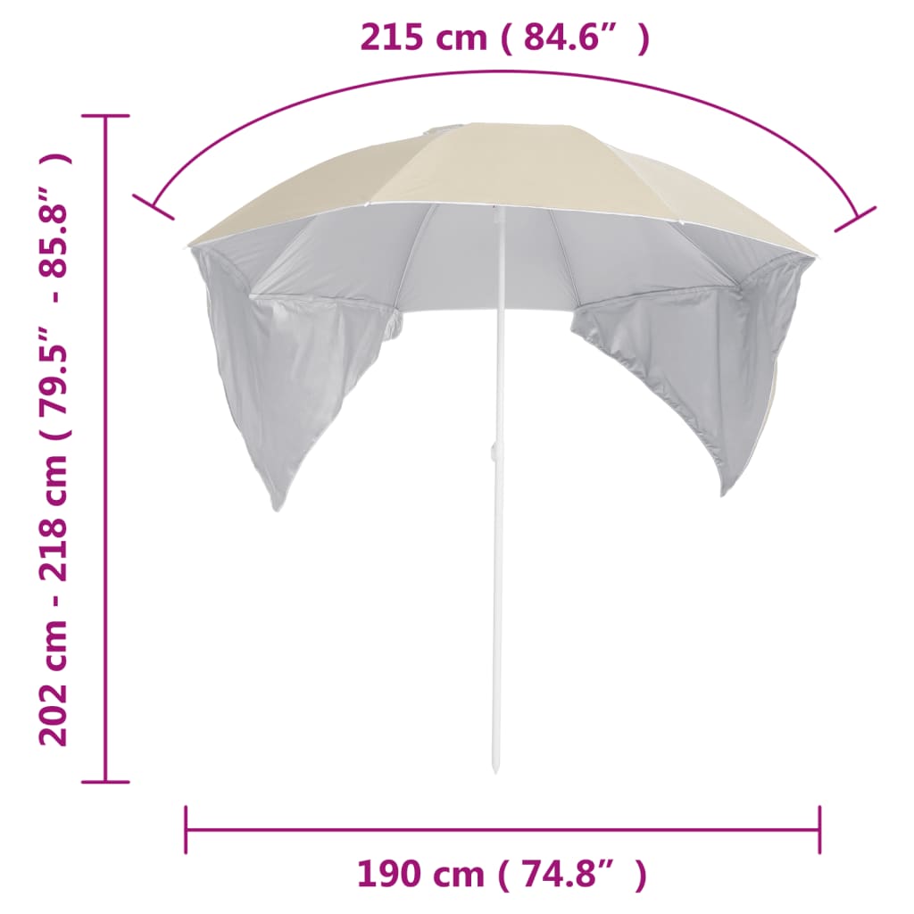 Strandparasol Met Zijwanden 215 Cm Kleurig Zand