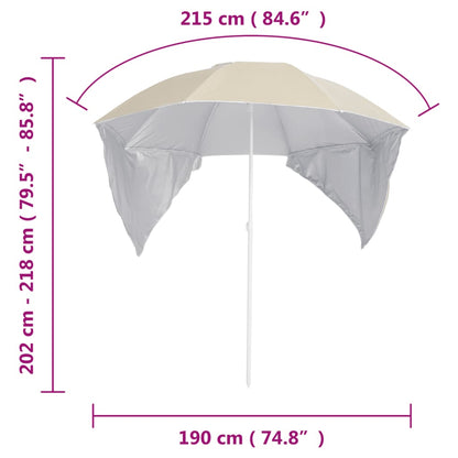 Strandparasol Met Zijwanden 215 Cm Kleurig Zand