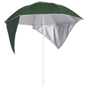 Strandparasol 215 cm groen met zijwanden