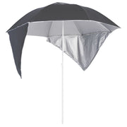 Strandparasol 215 cm antraciet met zijwanden
