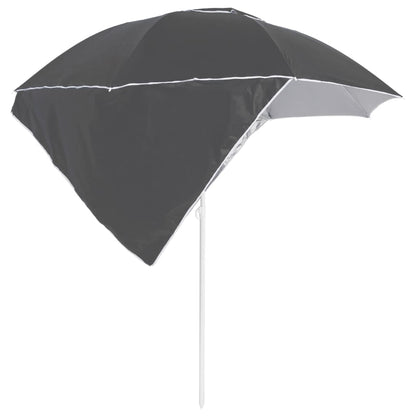 Strandparasol Met Zijwanden 215 Cm Kleurig Antraciet