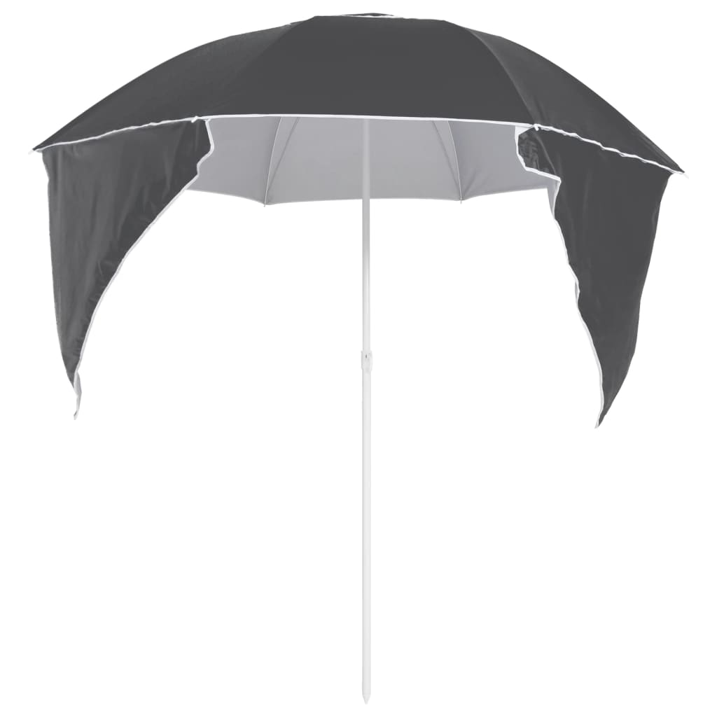 Strandparasol Met Zijwanden 215 Cm Kleurig Antraciet