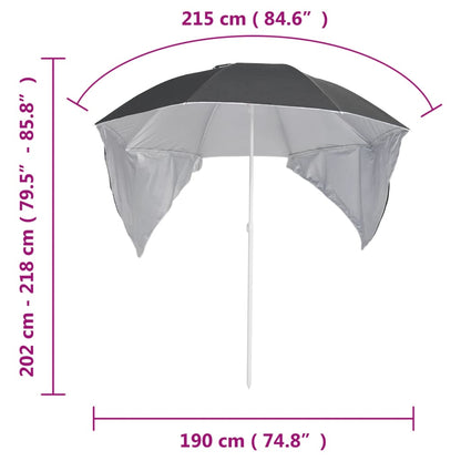 Strandparasol Met Zijwanden 215 Cm Kleurig Antraciet