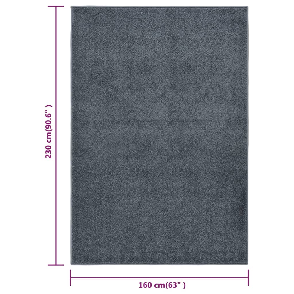 Vloerkleed Kortpolig Kleurig 160 x 230 cm Antraciet