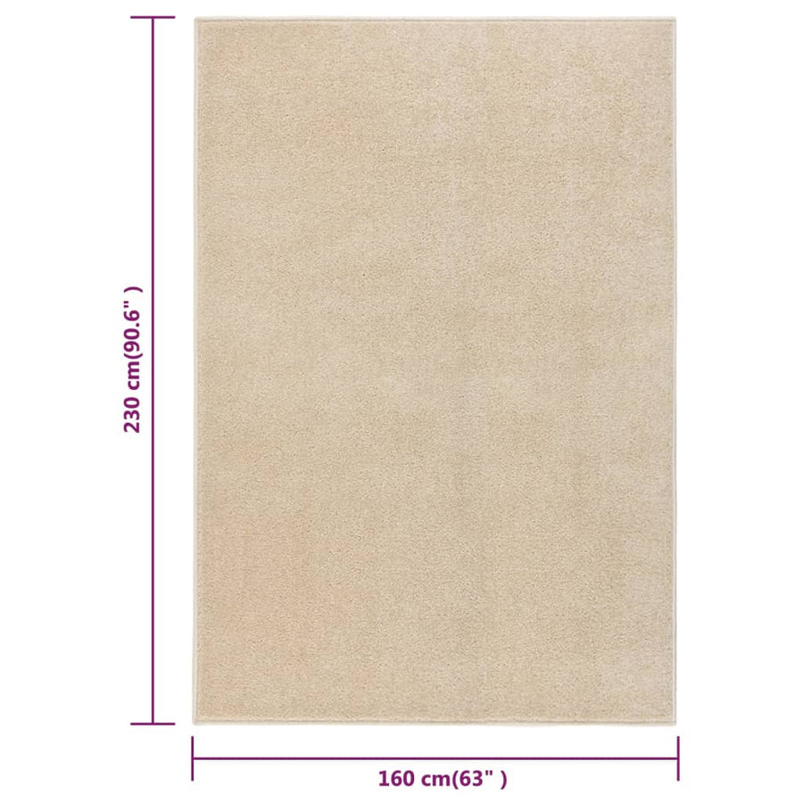 Vloerkleed Kortpolig 160 x 230 cm Beige