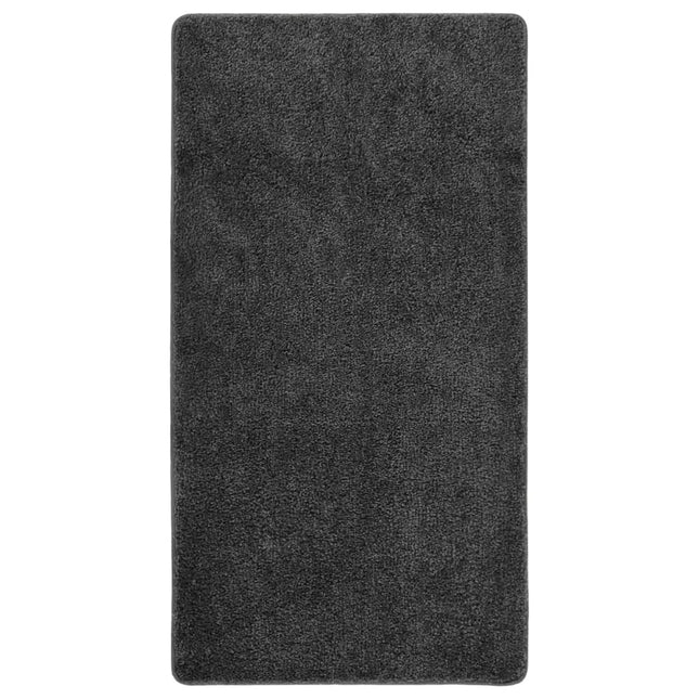 Vloerkleed Shaggy Anti-Slip 80 x 150 cm Donkergrijs