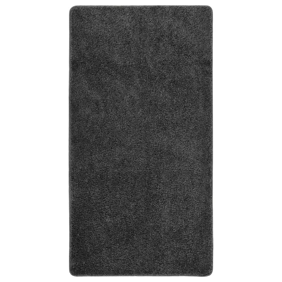 Vloerkleed Shaggy Anti-Slip 80 x 150 cm Donkergrijs