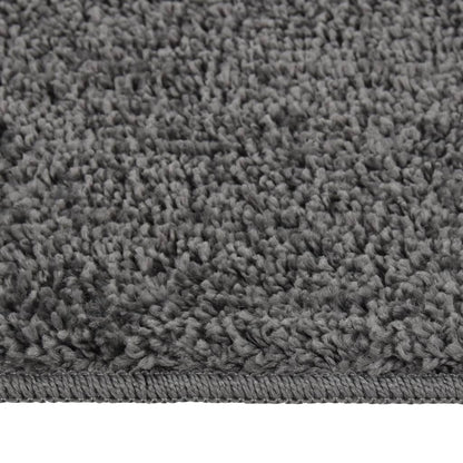 Vloerkleed Shaggy Anti-Slip 80 x 150 cm Donkergrijs