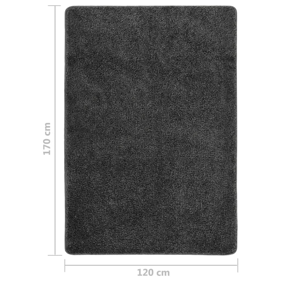 Vloerkleed Shaggy Anti-Slip 120 x 170 cm Donkergrijs