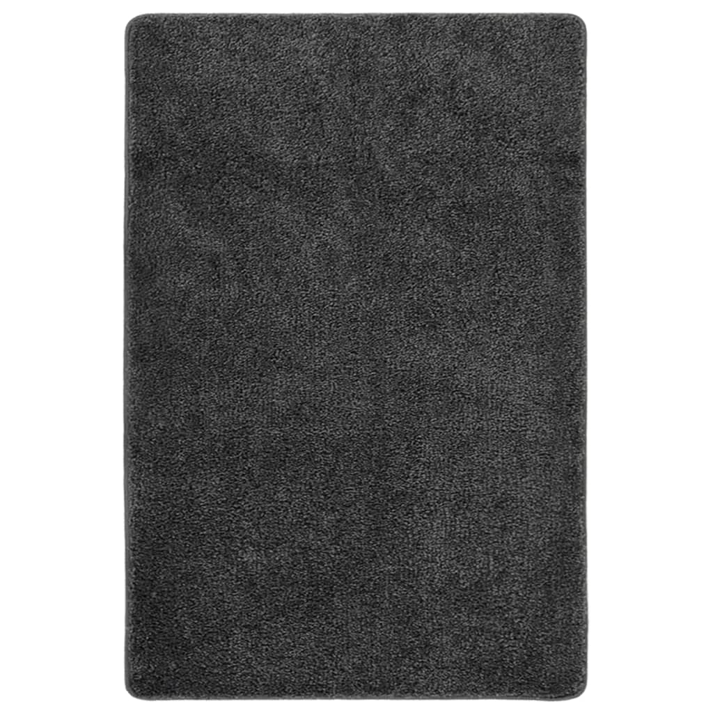 Vloerkleed Shaggy Anti-Slip 140 x 200 cm Donkergrijs