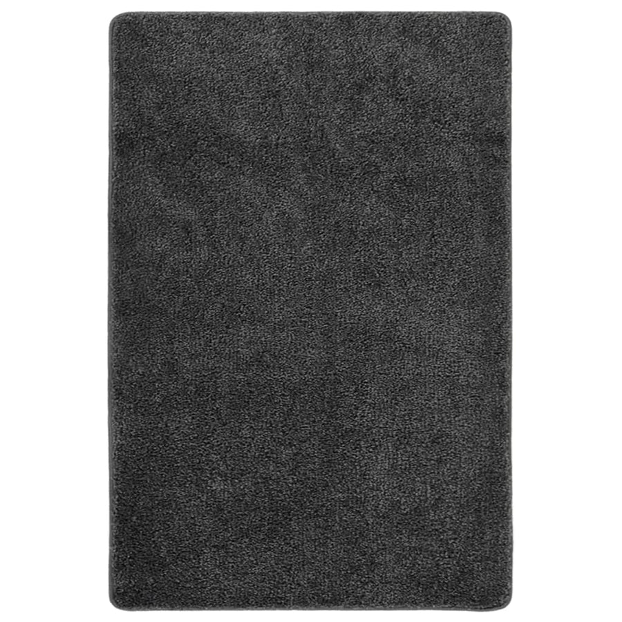 Vloerkleed Shaggy Anti-Slip 140 x 200 cm Donkergrijs