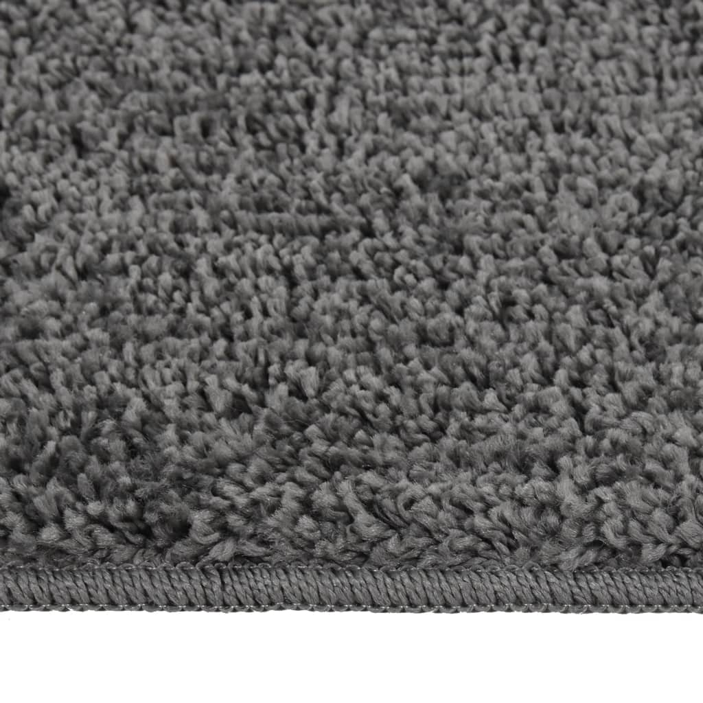 Vloerkleed Shaggy Anti-Slip 140 x 200 cm Donkergrijs