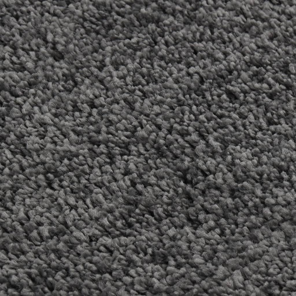 Vloerkleed Shaggy Anti-Slip 200 x 290 cm Donkergrijs