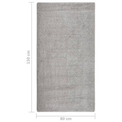 Vloerkleed Shaggy Anti-Slip 80 x 150 cm Lichtgrijs