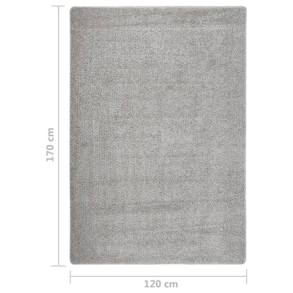 Vloerkleed Shaggy Anti-Slip 120 x 170 cm Lichtgrijs