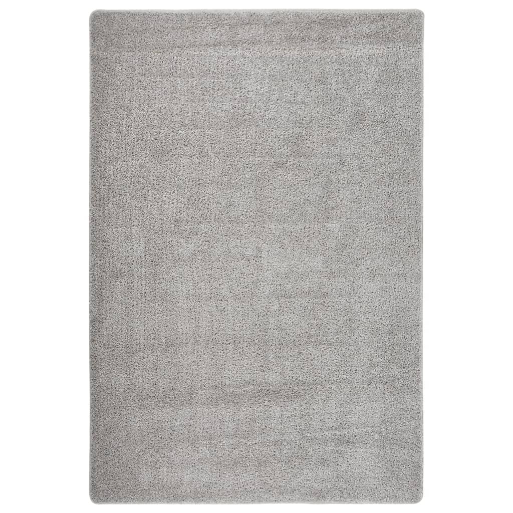 Vloerkleed Shaggy Anti-Slip 140 x 200 cm Lichtgrijs