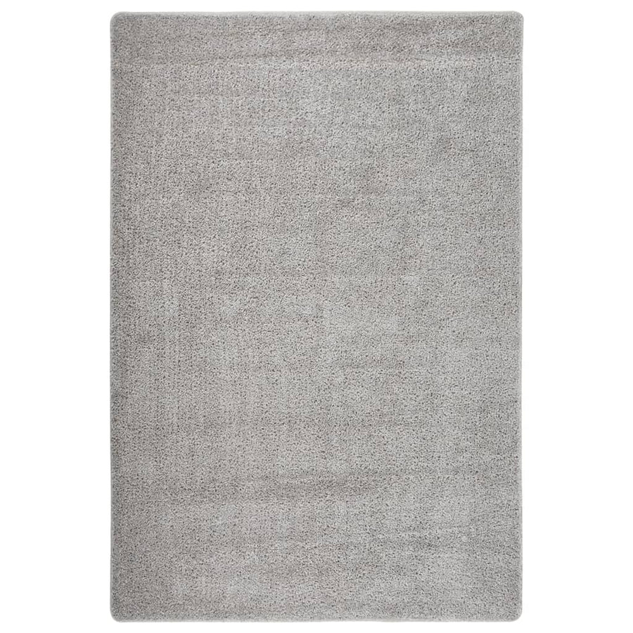 Vloerkleed Shaggy Anti-Slip 140 x 200 cm Lichtgrijs