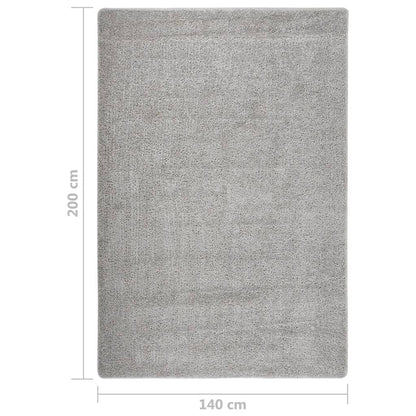 Vloerkleed Shaggy Anti-Slip 140 x 200 cm Lichtgrijs