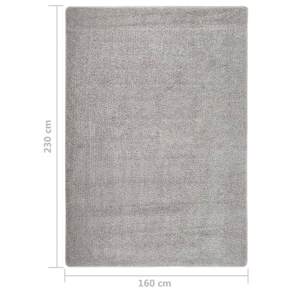 Vloerkleed Shaggy Anti-Slip 160 x 230 cm Lichtgrijs