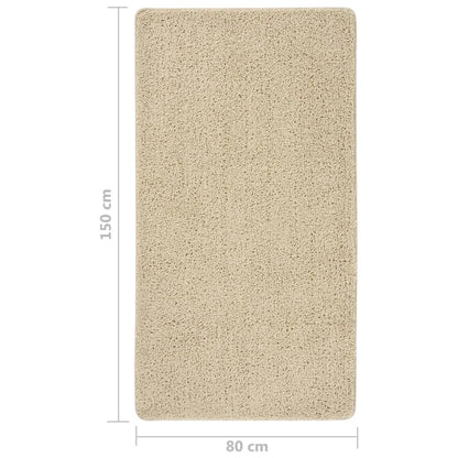 Vloerkleed Shaggy Anti-Slip 80X150Cm Kleurig 80 x 150 cm Crème