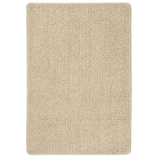 Vloerkleed Shaggy Anti-Slip Kleurig 120 x 170 cm Crème