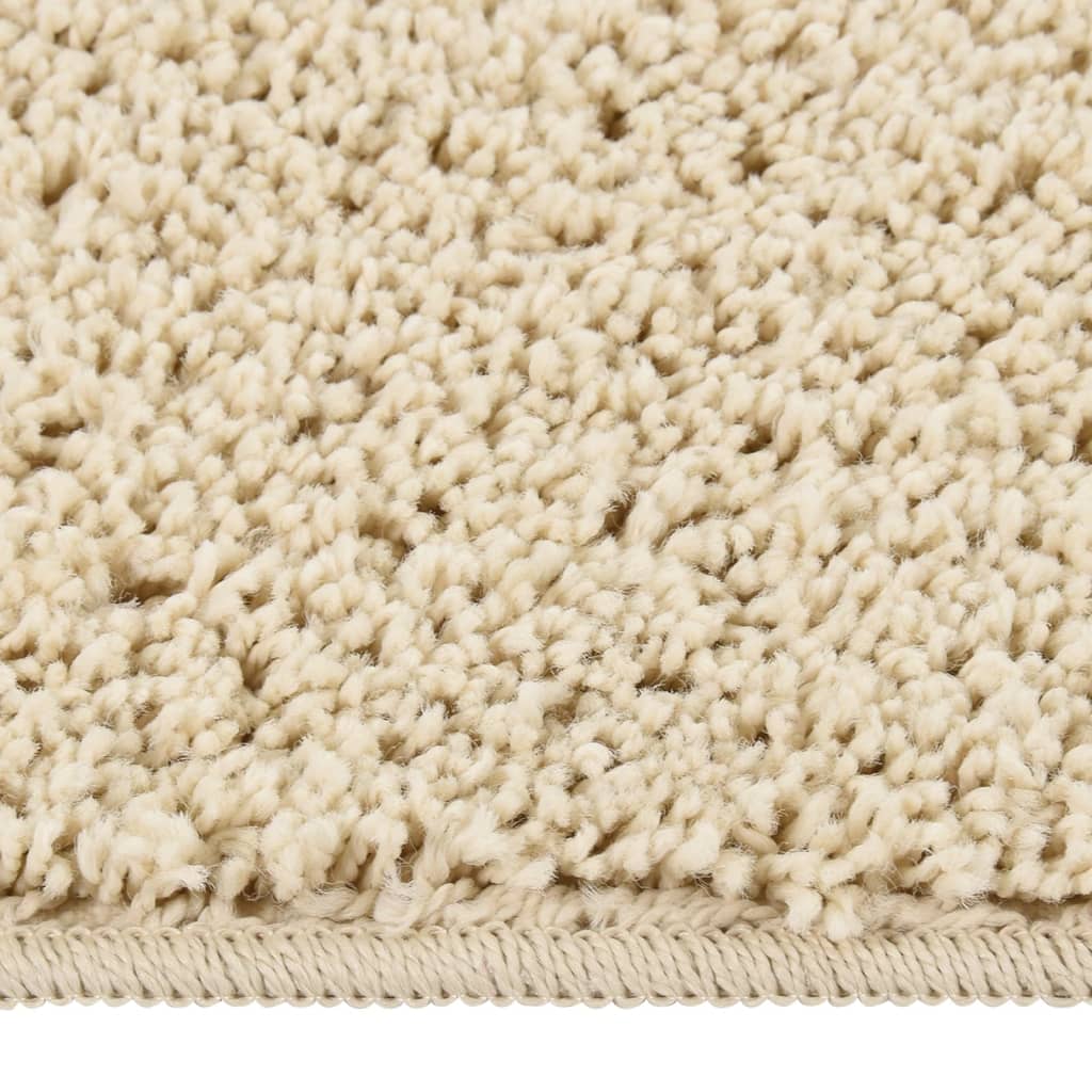 Vloerkleed Shaggy Anti-Slip Kleurig 120 x 170 cm Crème