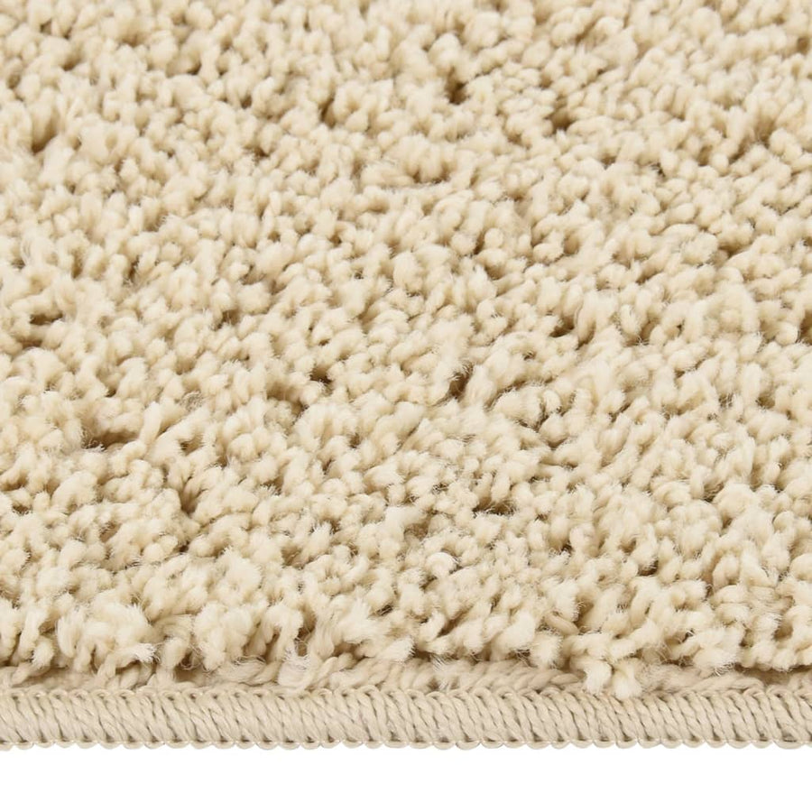 Vloerkleed Shaggy Anti-Slip Kleurig 120 x 170 cm Crème