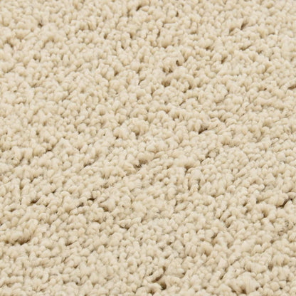Vloerkleed Shaggy Anti-Slip Kleurig 120 x 170 cm Crème